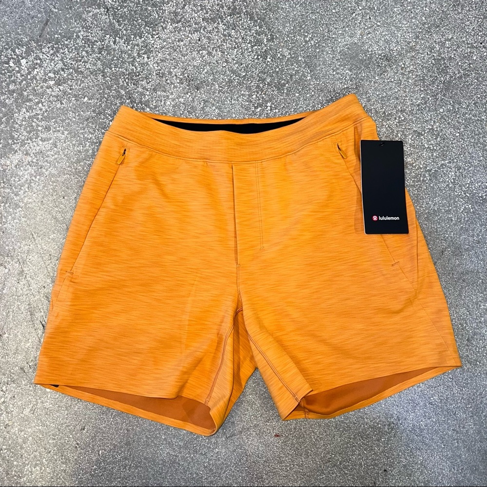 NWT Lululemon Balancer Short 6" Everlux Heathered Autumn Orange